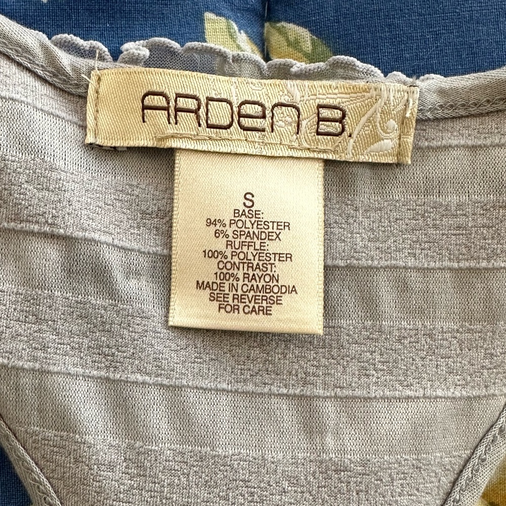 Arden B Taupe Ruffle Racerback Tank - Picture 2 of 6